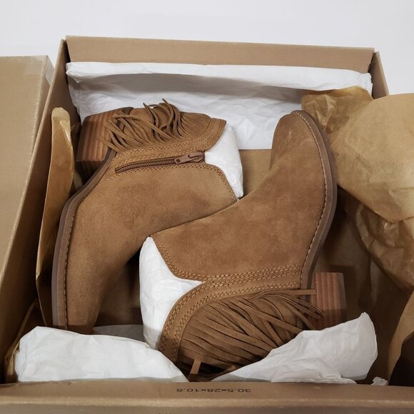 Lucky Brand Womens Freedah Suede Fringe Ankle Boots‎ Size 7 - Picture 3 of 10